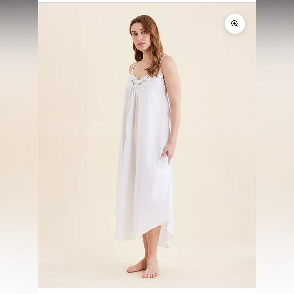 Papinelle Swiss Dot Lace Trim Maxi Nightie - Picture 4 of 11